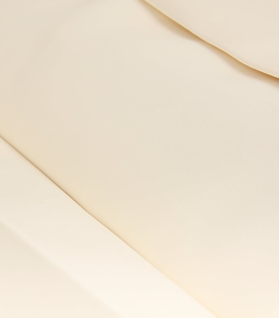 A.W.A.K.E. Mode Ivory Satin Pleated Midi Skirt