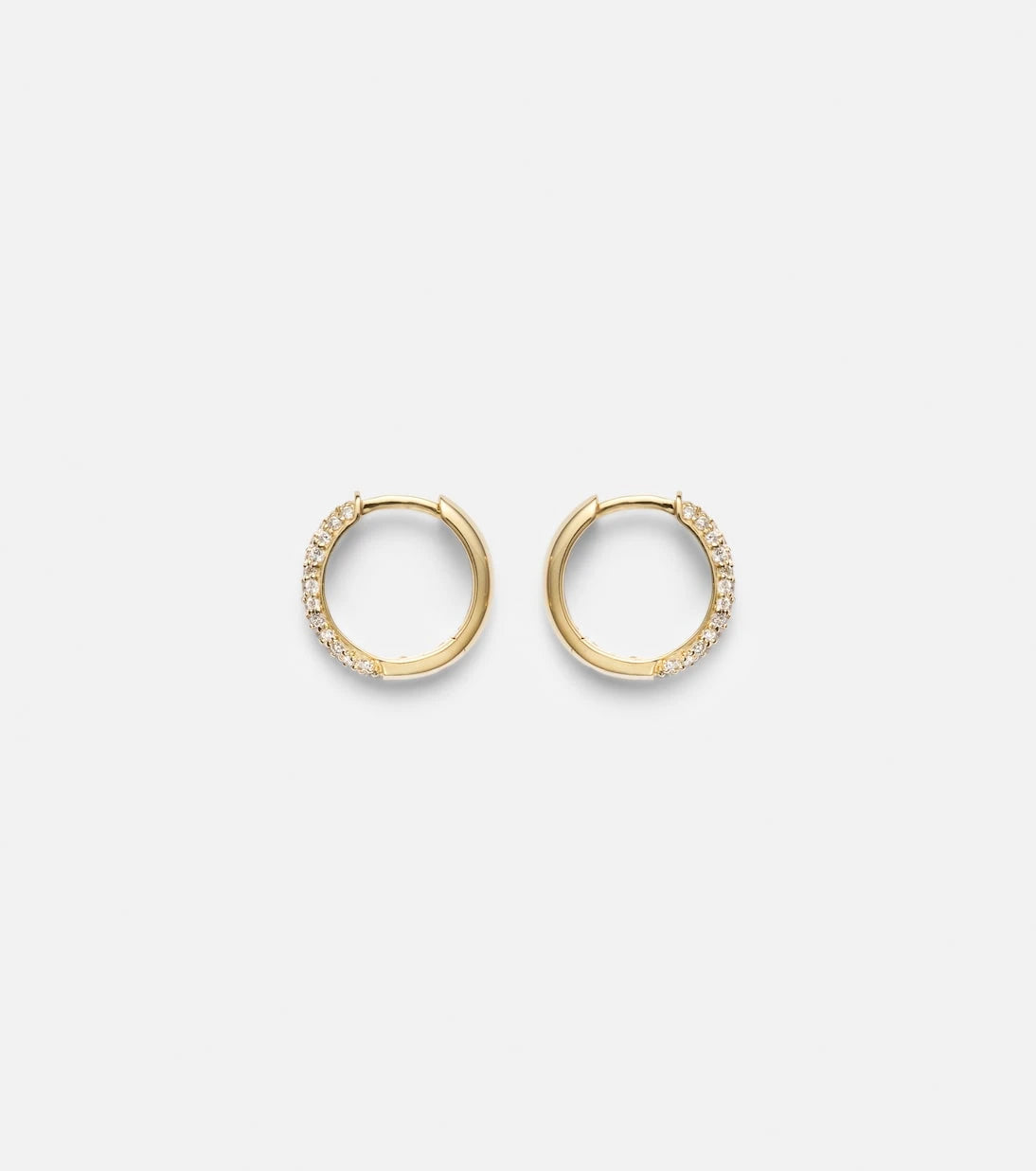Stone and Strand - Essential 14kt gold hoop earrings with diamonds