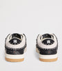 Denim-Suede Studded Skel Sneakers BLACK