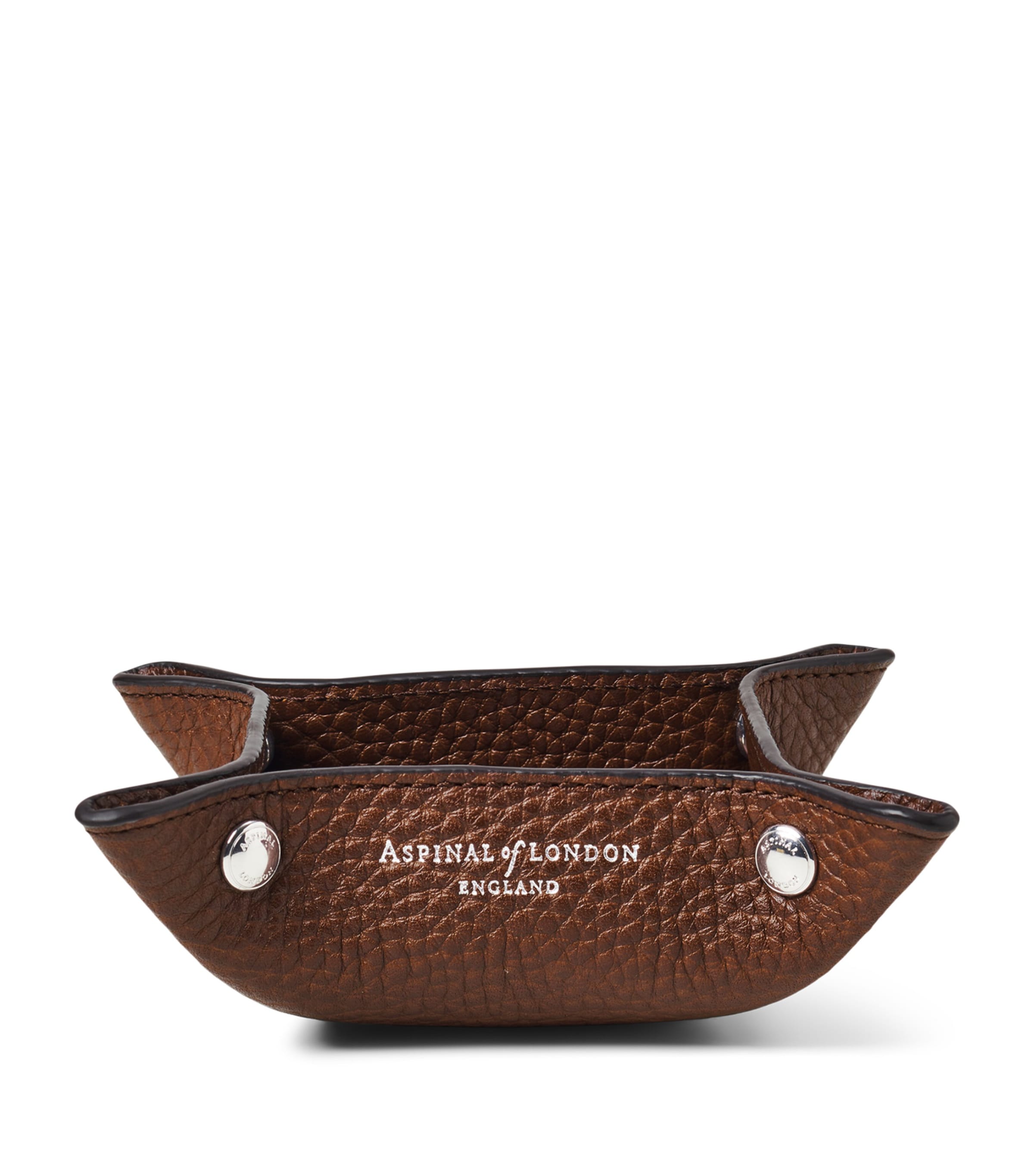 Mini Grained Leather Tidy Tray (9.5cm x 9.5cm)