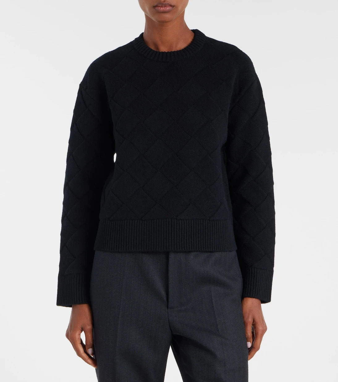 Bottega Veneta - سترة إنترتشيو صوفية مخلوطة