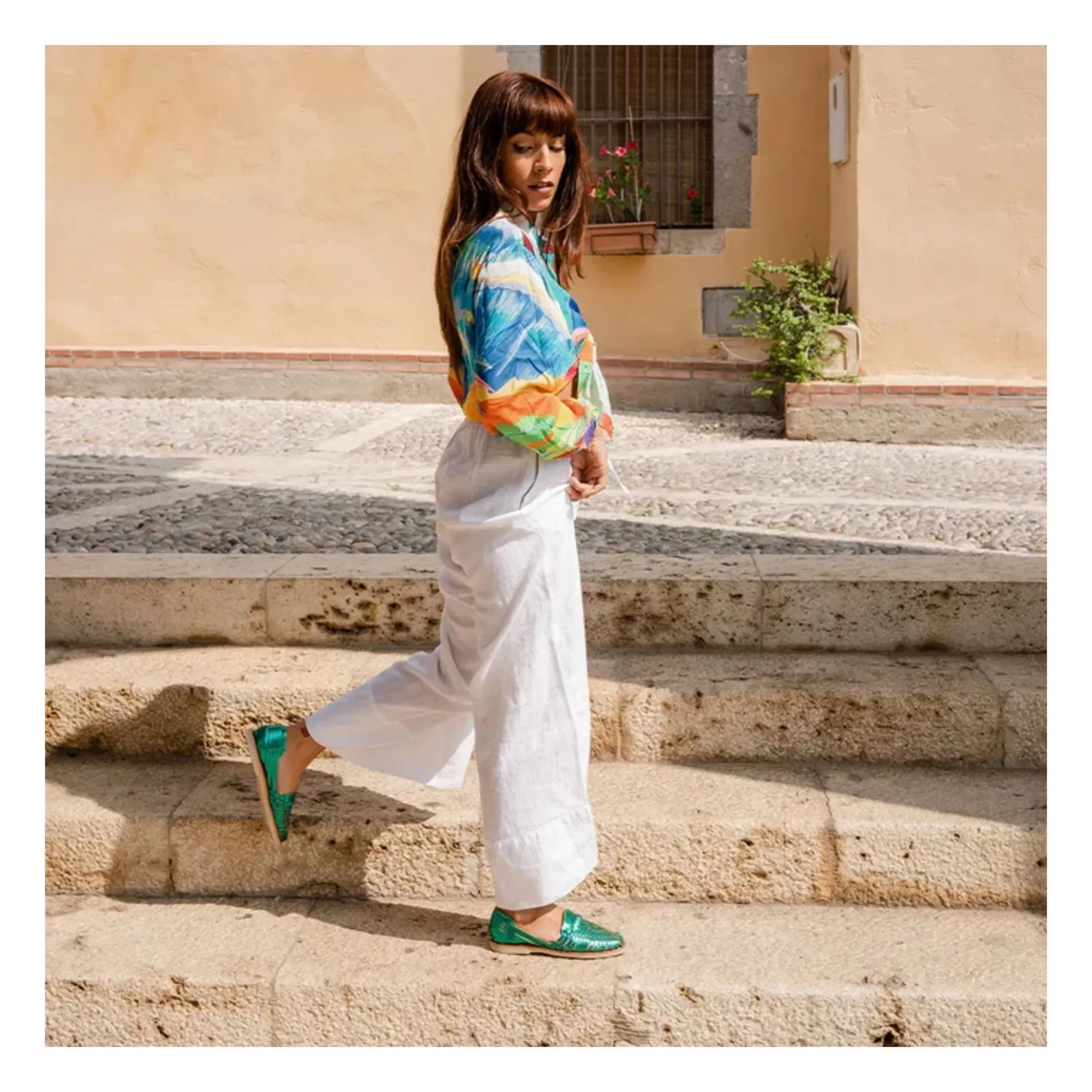 Mapache - Alegre Metallic Sandals | Emerald green