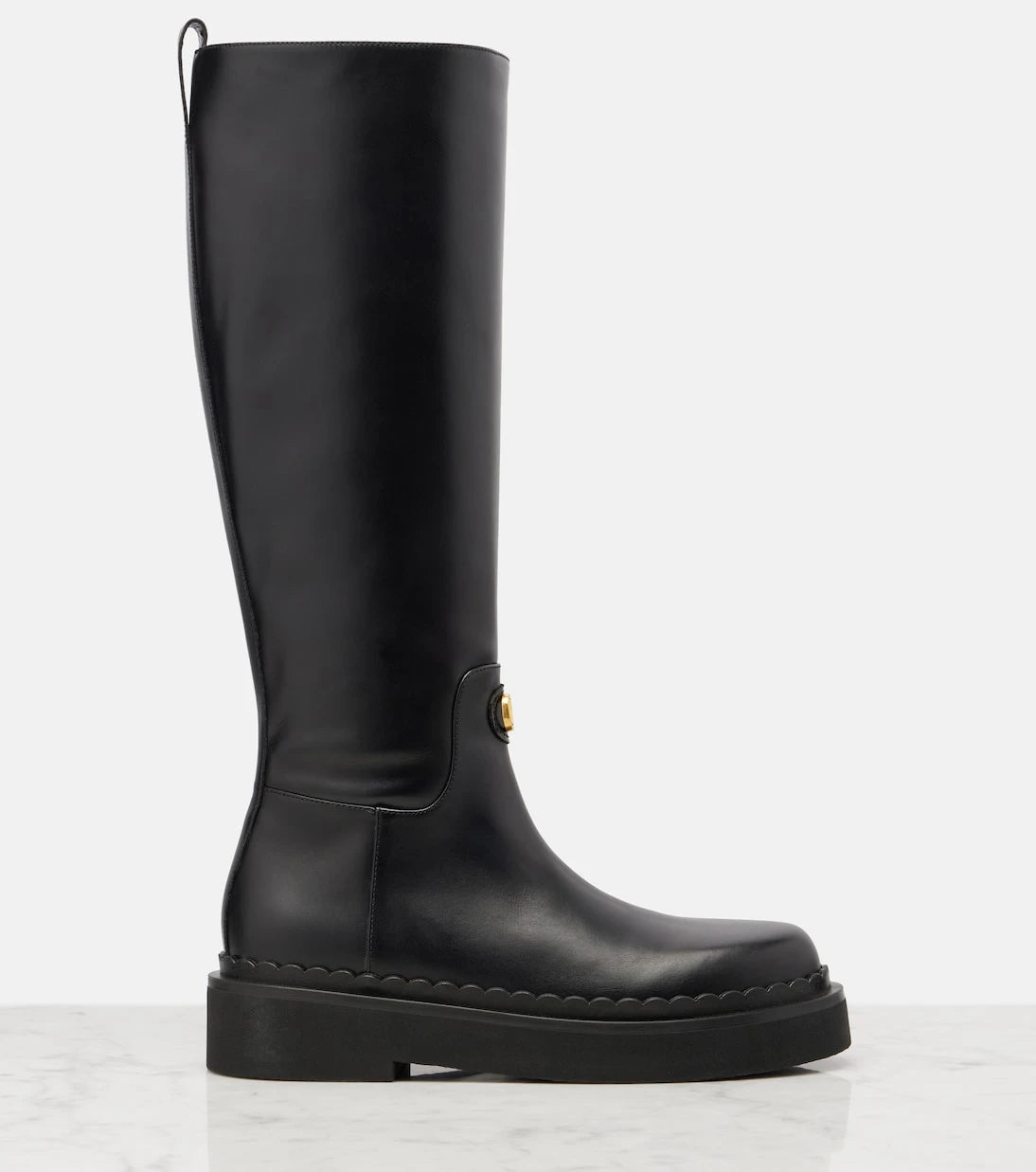 Valentino Garavani - VLogo leather knee-high boots