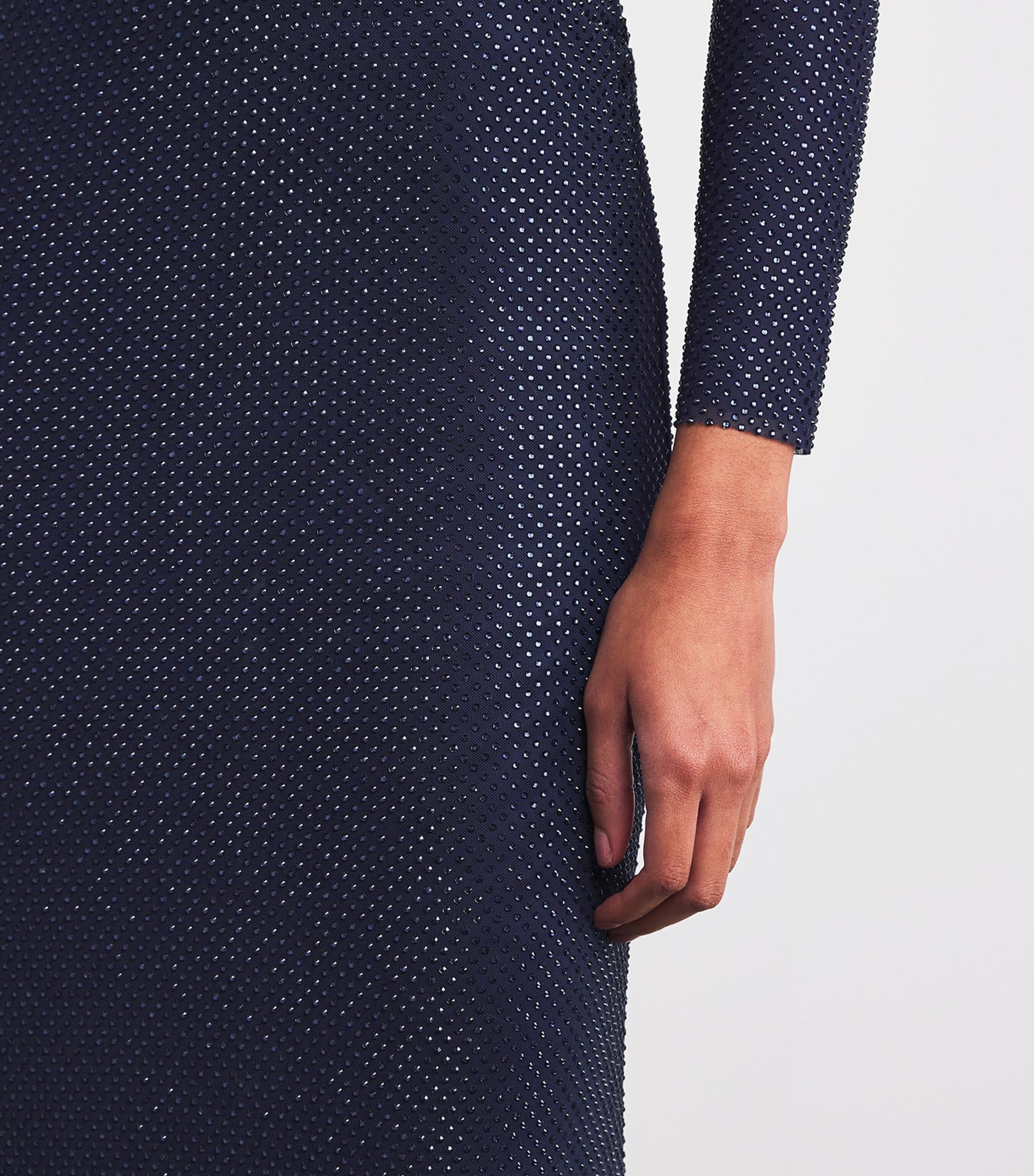 Self-Portrait Navy Embellished Cut-Out Maxi Dress