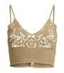 Ralph Lauren Collection Beige Silk Crochet Bralette