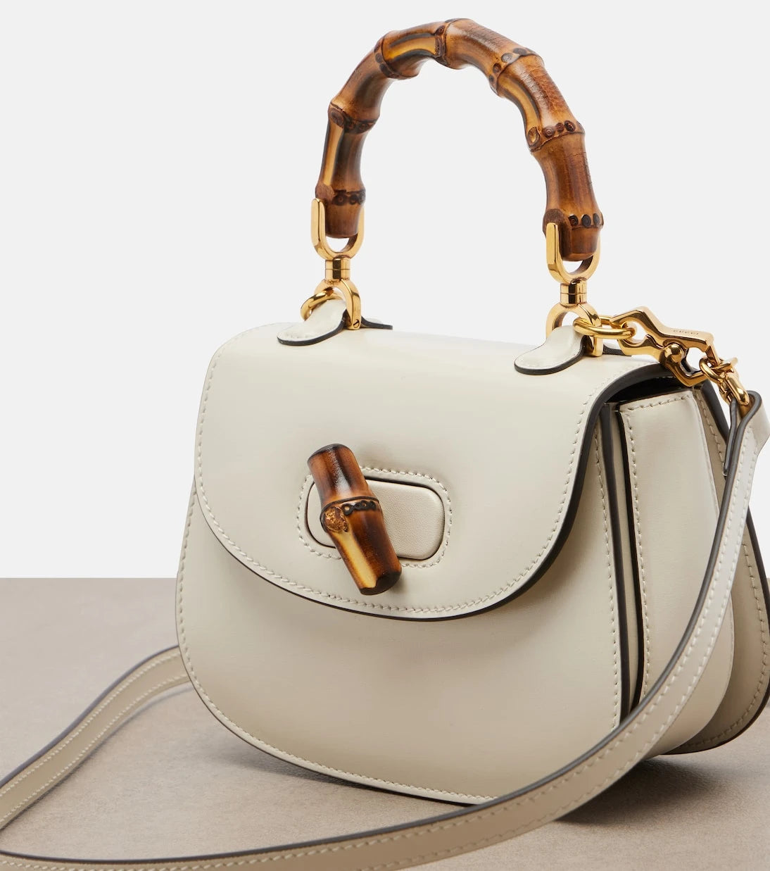 Gucci - Gucci Bamboo 1947 Mini leather top-handle bag