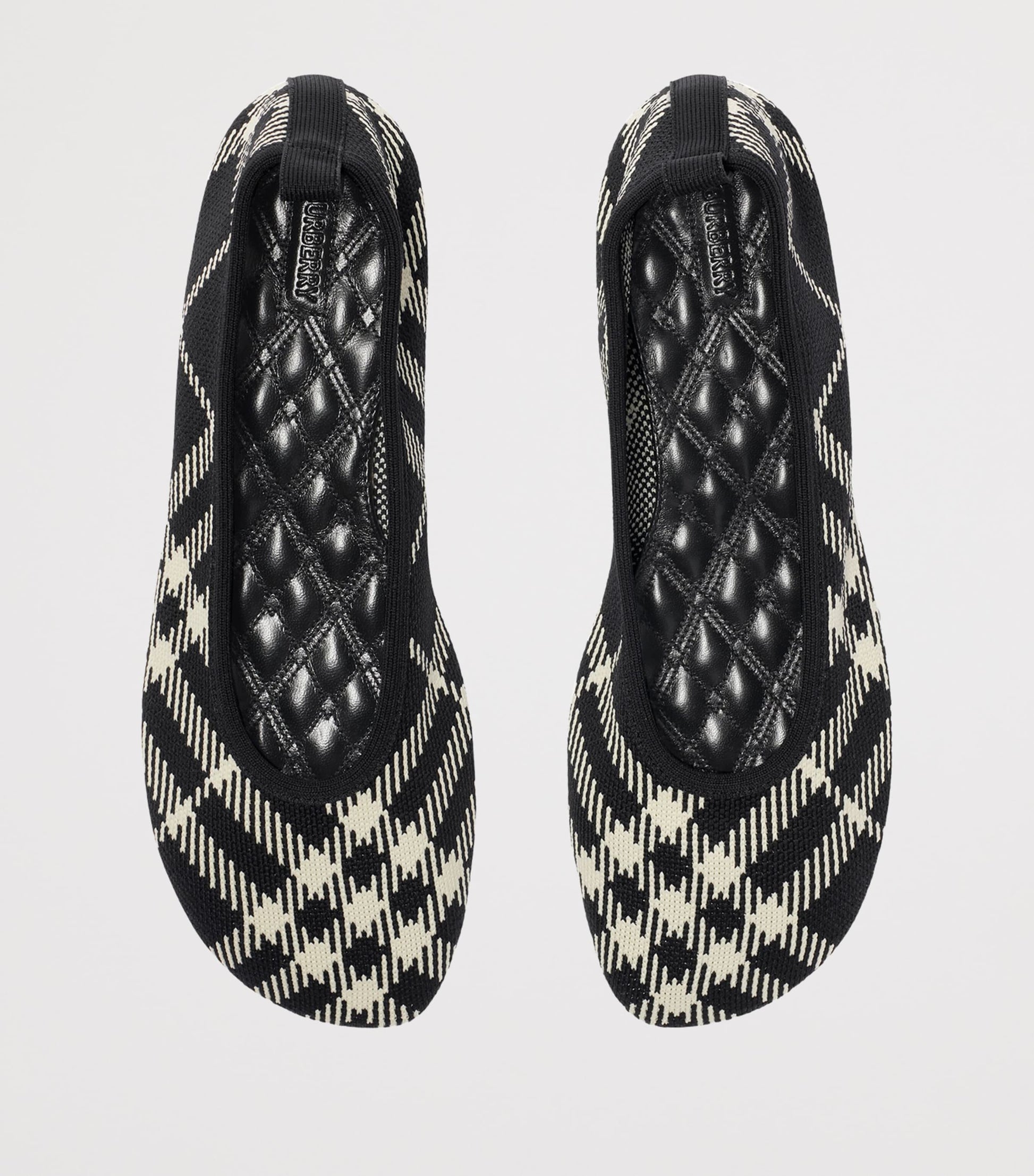 Burberry Black Knit Check Baby Ballet Flats