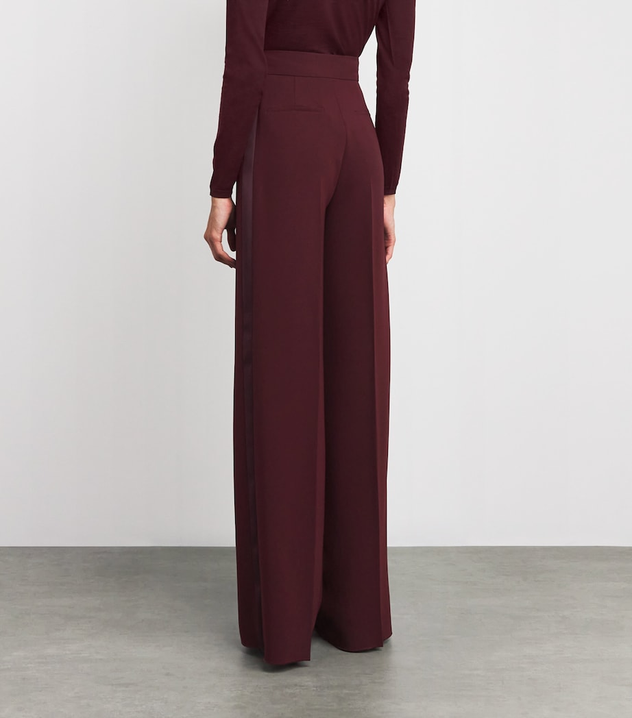 Red Cady Wide-Leg Trousers