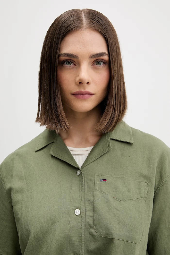 Tommy Jeans риза дамска с лен
