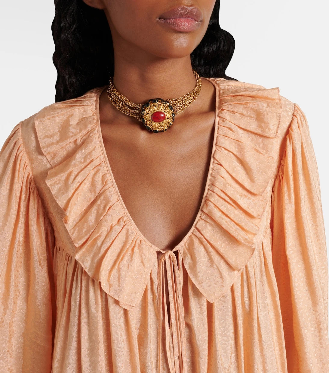 Chloé - Ruffled jacquard minidress