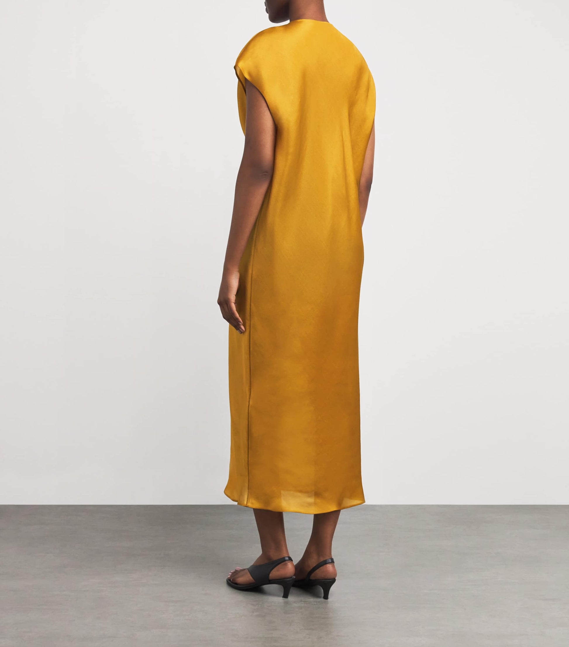 Yellow Silk Darby Midi Dress