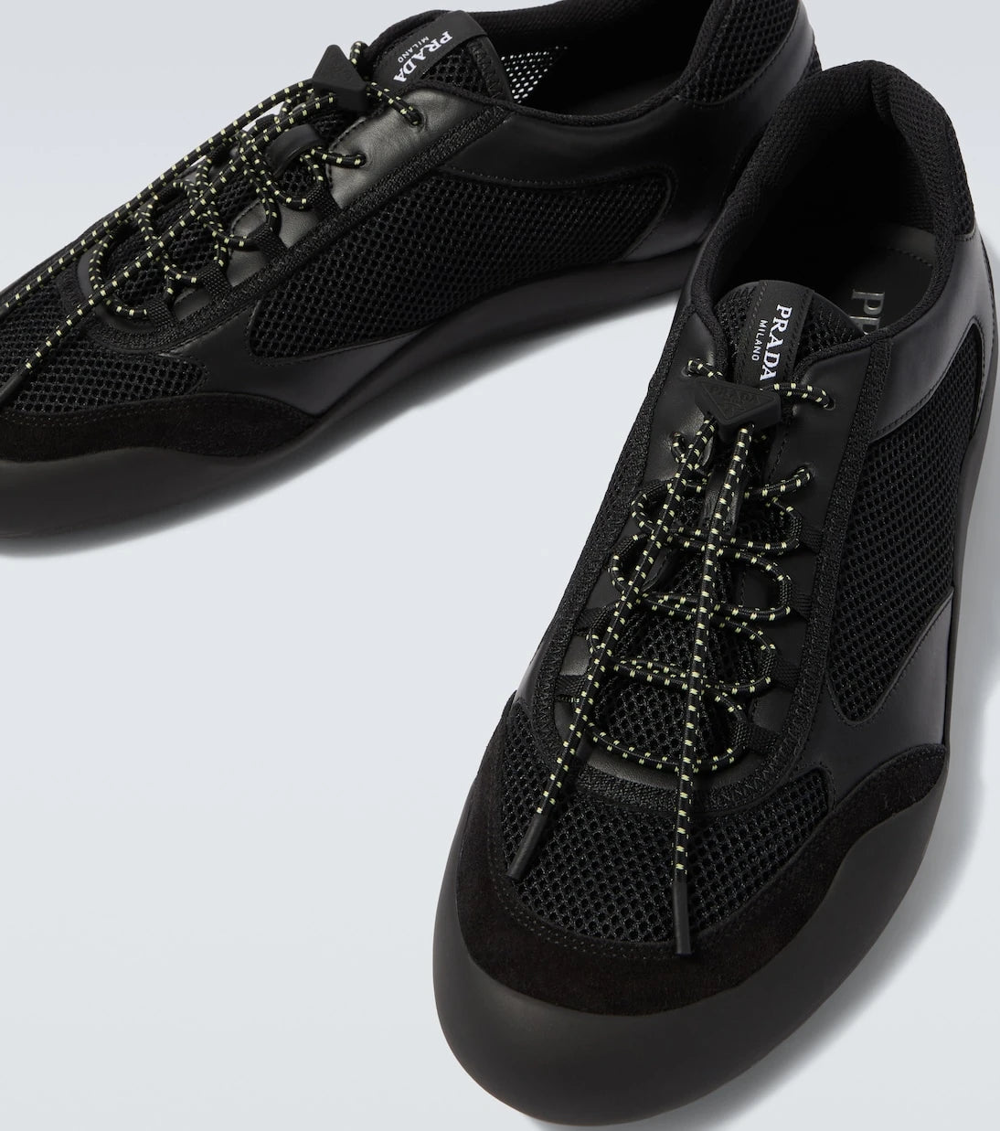 Prada - Speedrock leather-trimmed sneakers
