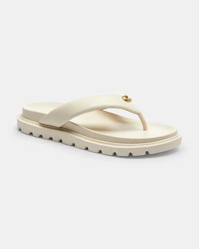 Coach джапанки дамски от кожа Brynn Leather Thong Sandal