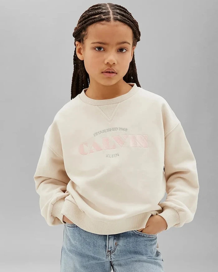 Çocuklar için pamuklu Calvin Klein Jeans sweatshirt