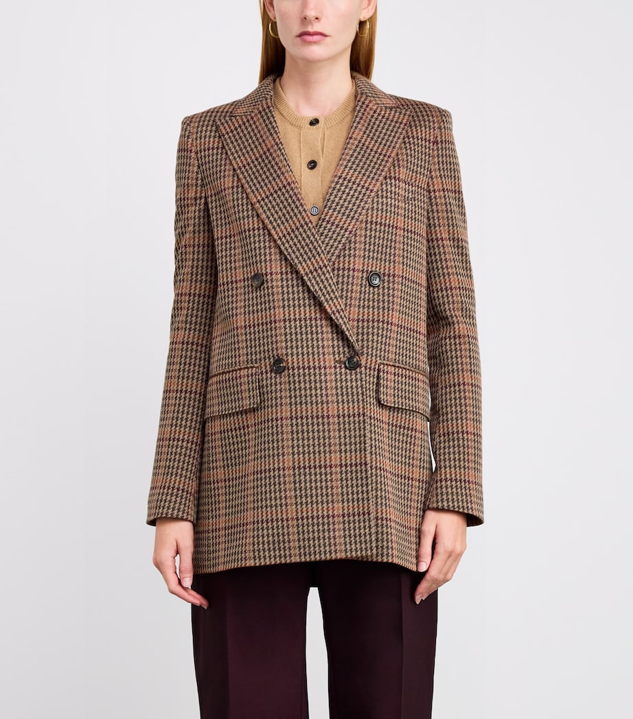 Multi Wool-Cotton Houndstooth Blazer