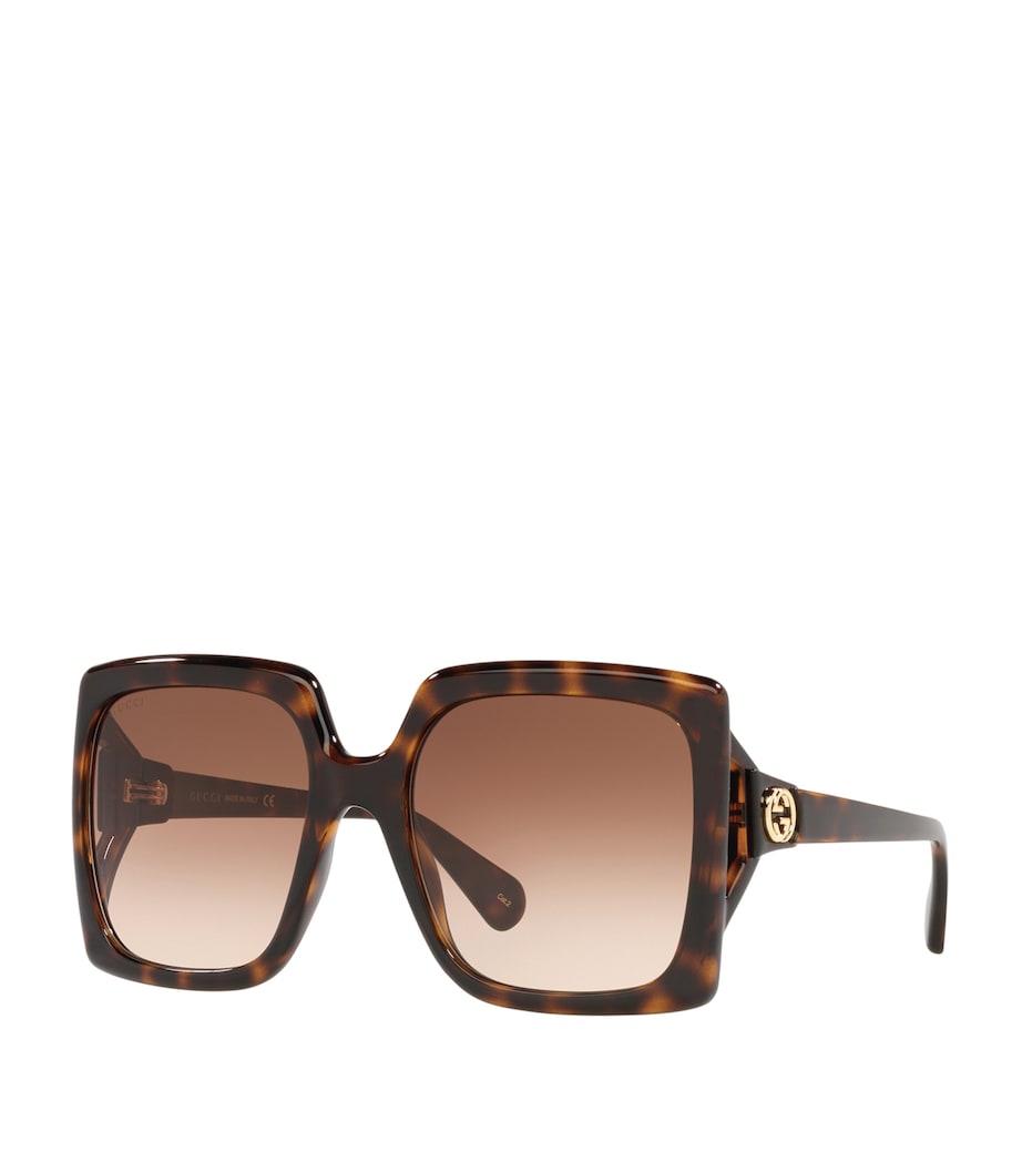 Brown Tortoiseshell Print Square Sunglasses