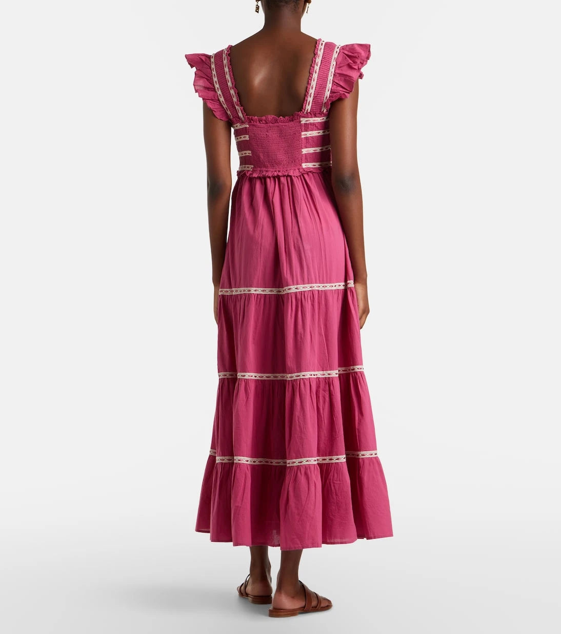 Rixo - Chandra tiered cotton midi dress