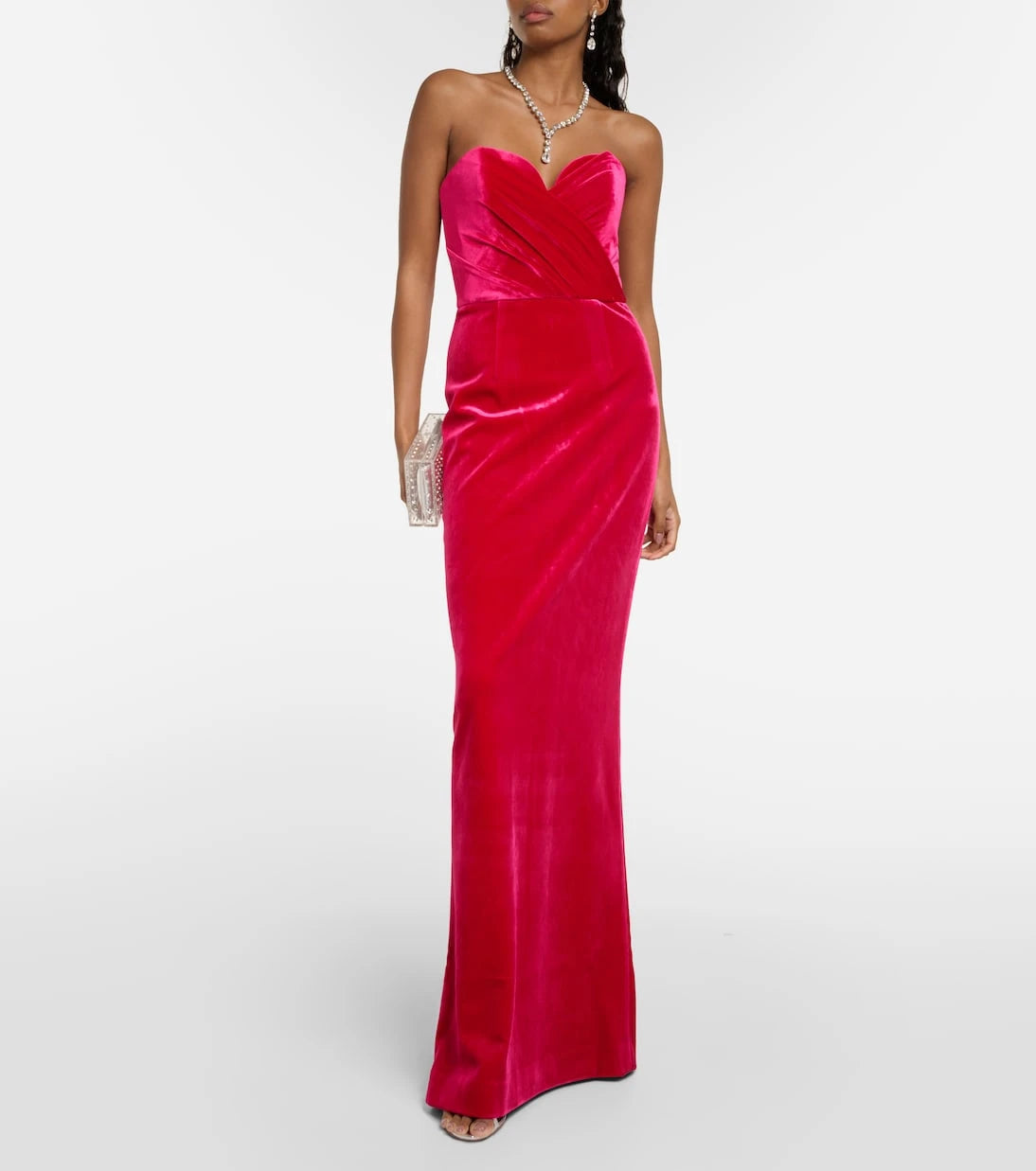 Rebecca Vallance - Bernadette strapless velvet gown
