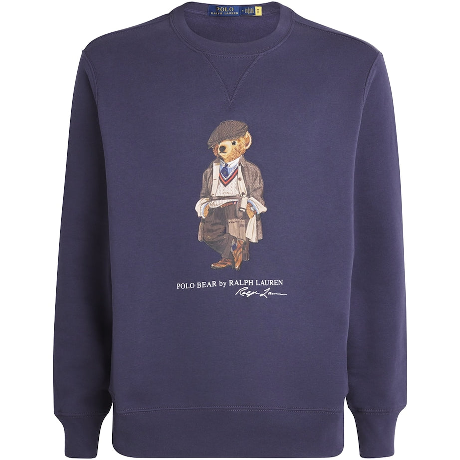 Blue Cotton-Blend Heritage Polo Bear Sweatshirt