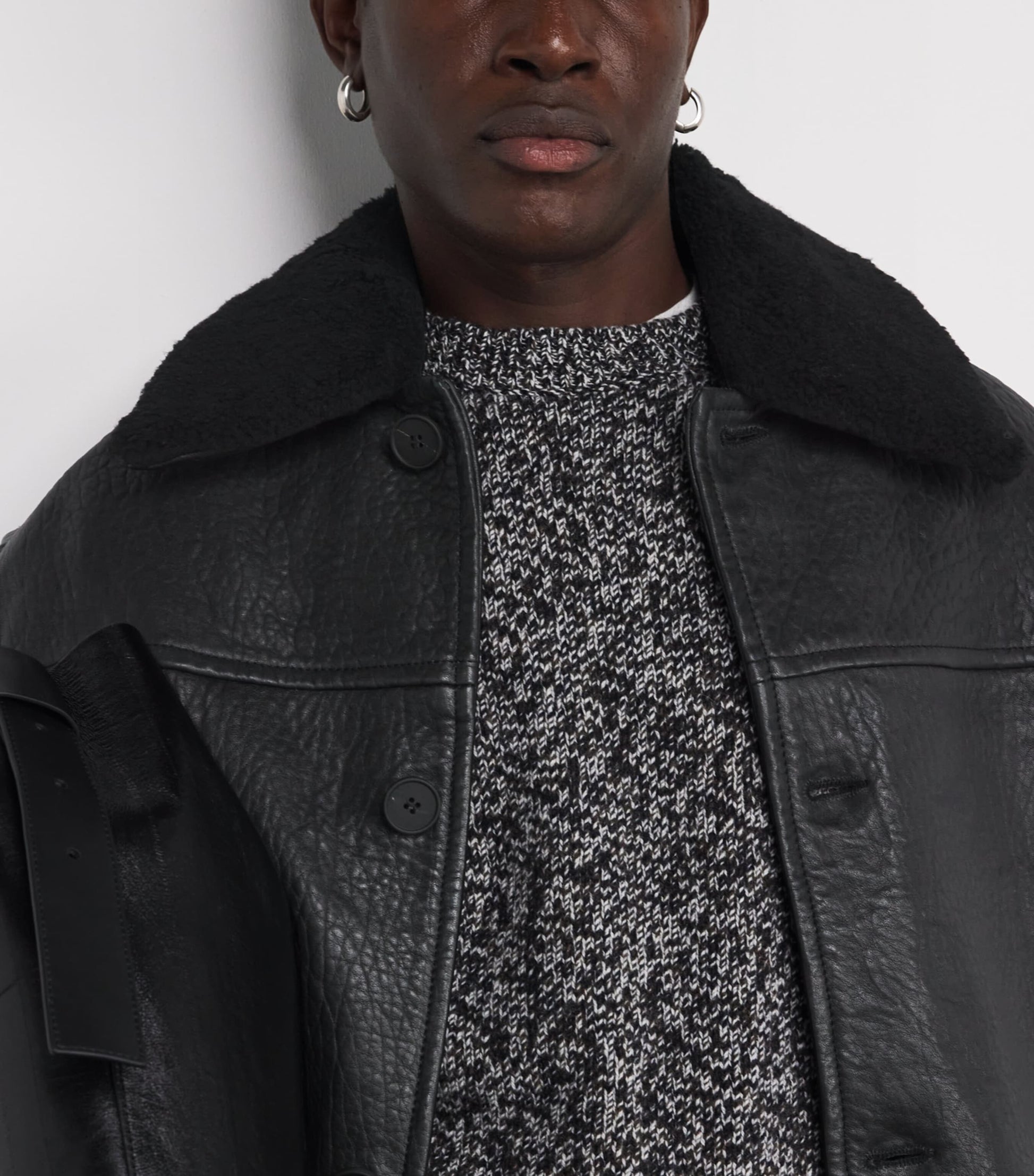 Studio Nicholson black Del Leather Jacket