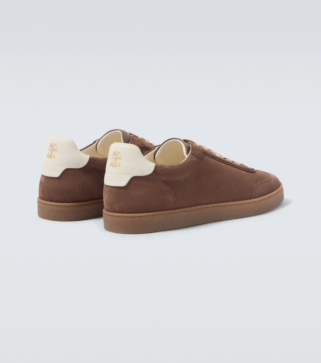 Brunello Cucinelli - Leather-trimmed suede sneakers