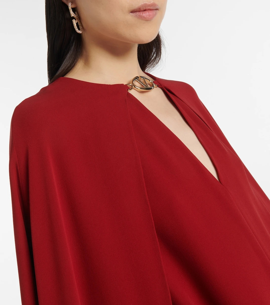 Valentino - Cady Couture caped silk gown