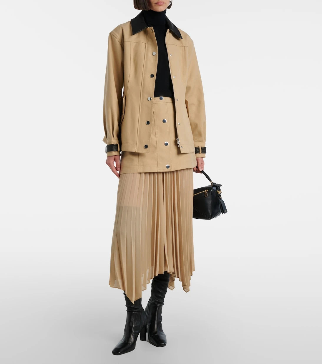Veronica Beard - Talla leather-trimmed cotton blouson jacket