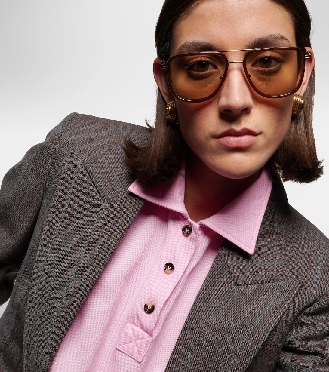 Bottega Veneta - Metal Combi aviator sunglasses