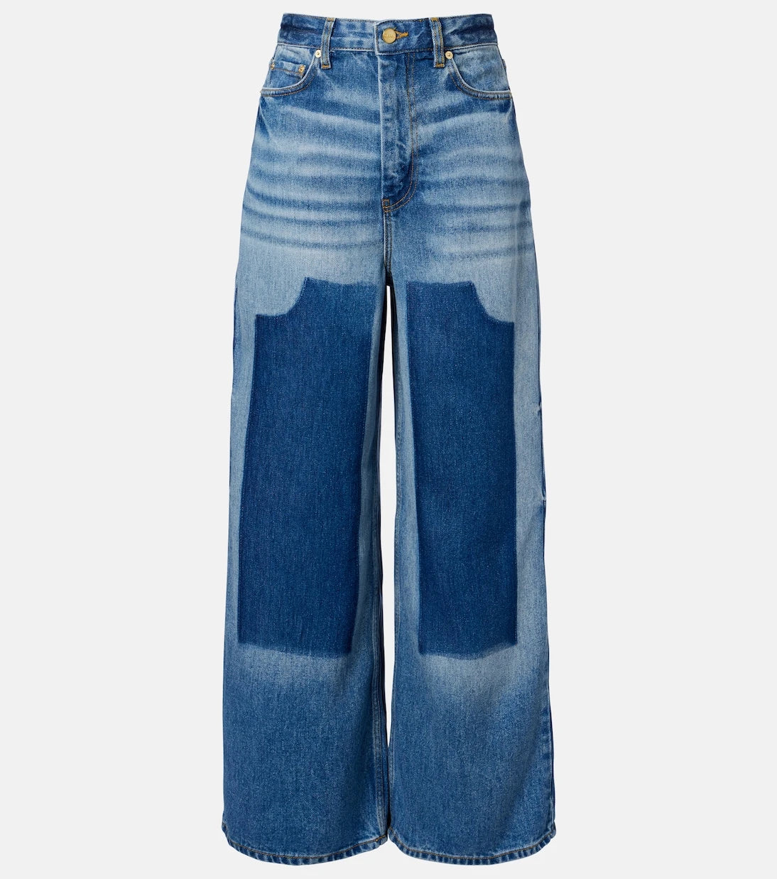 Ganni - High-rise wide-leg jeans
