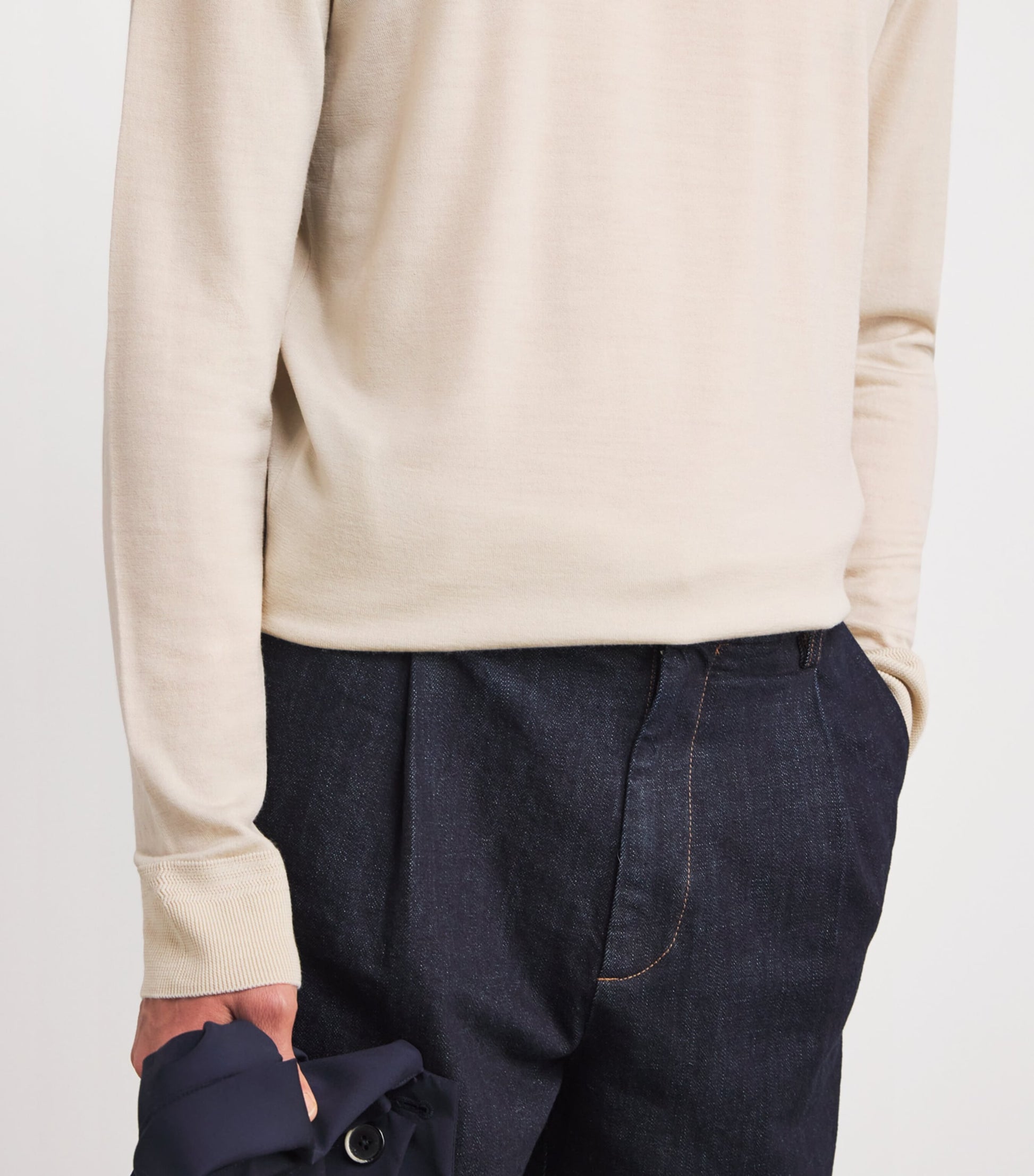 Beige Extrafine Merino Wool Sweater
