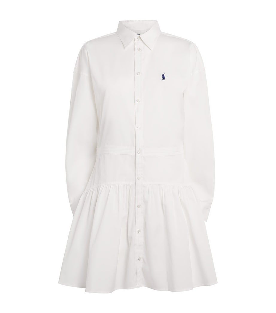 Polo Pony Shirt Mini Dress WHITE