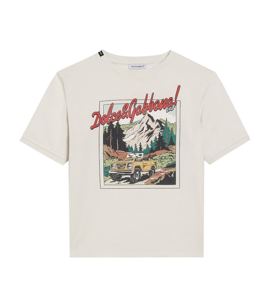 Dolce & Gabbana Kids Cotton Postcard Print T-Shirt (8-12 Years)