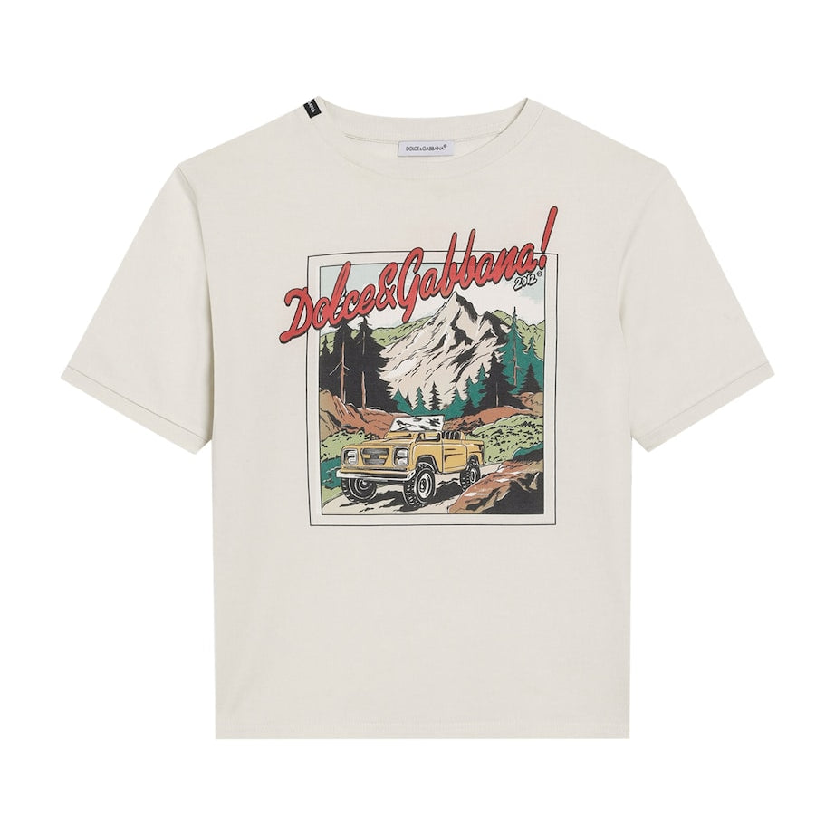 Dolce & Gabbana Kids Cotton Postcard Print T-Shirt (8-12 Years)