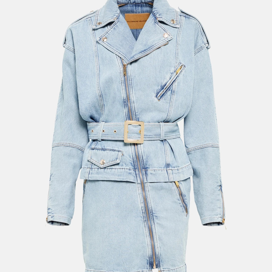 Alexandre Vauthier - Asymmetric zipped denim minidress