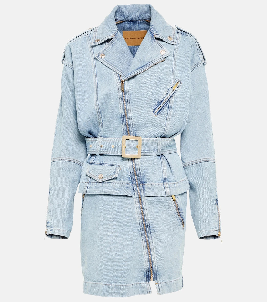 Alexandre Vauthier - Asymmetric zipped denim minidress