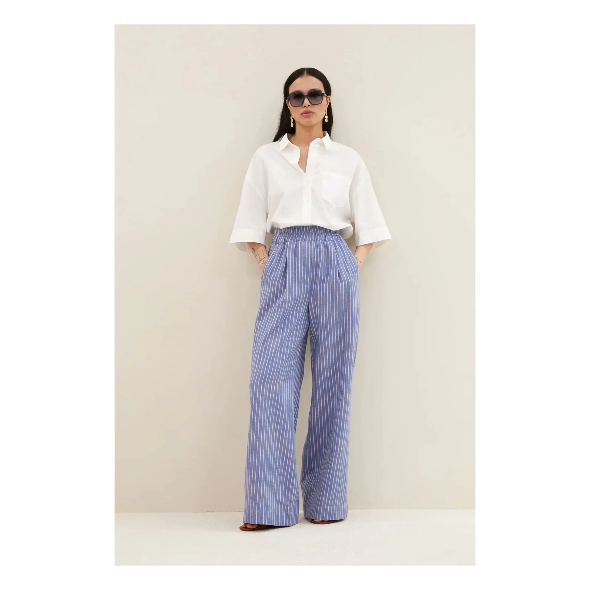 By Bar - Benji Striped Pants | Blue
