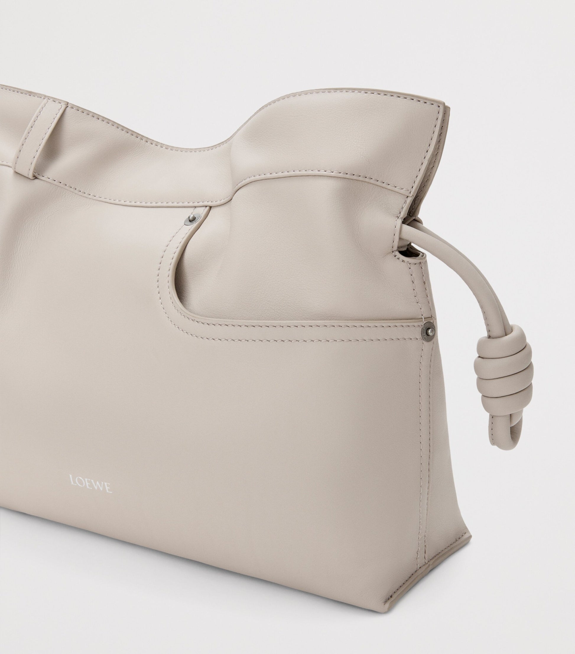 Leather Jean-Detail Flamenco Purse