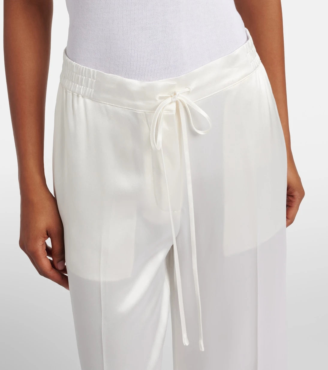 Toteme - Cropped satin wide-leg pants