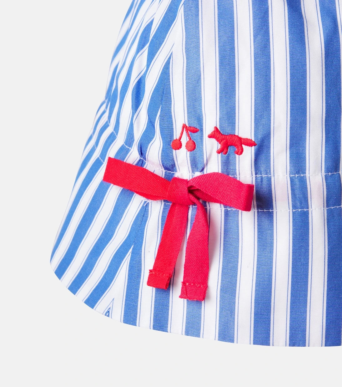 Bonpoint - x Maison Kitsuné bow-detail striped cotton hat