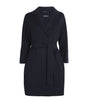 Blue Virgin Wool Short Wrap Coat