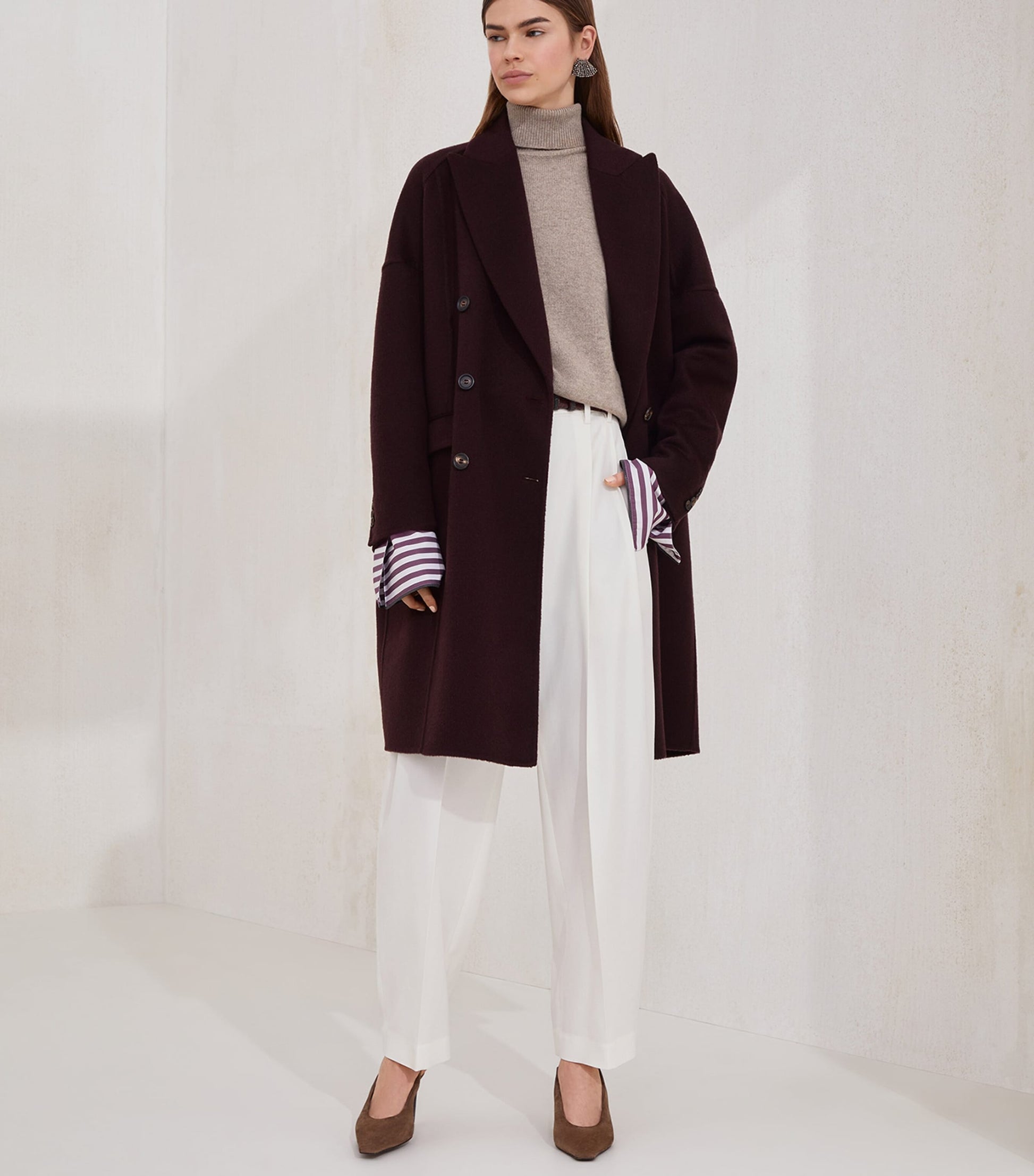 Brunello Cucinelli Red Cashmere Overcoat