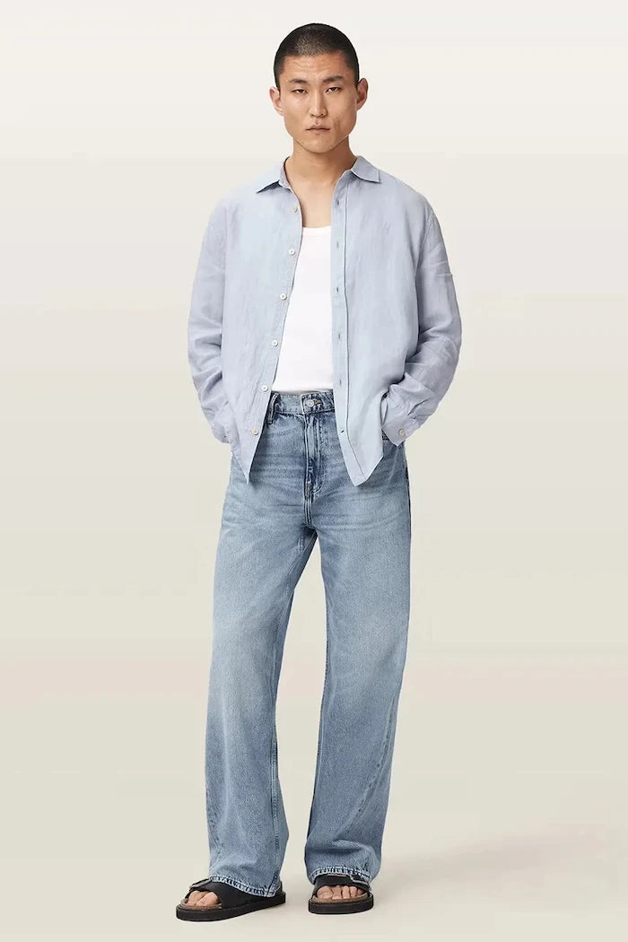 AllSaints erkek keten gömlek LOOM