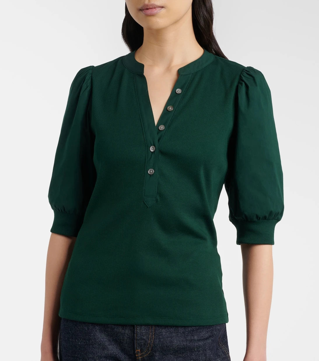 Veronica Beard - Coralee knitted cotton-blend top