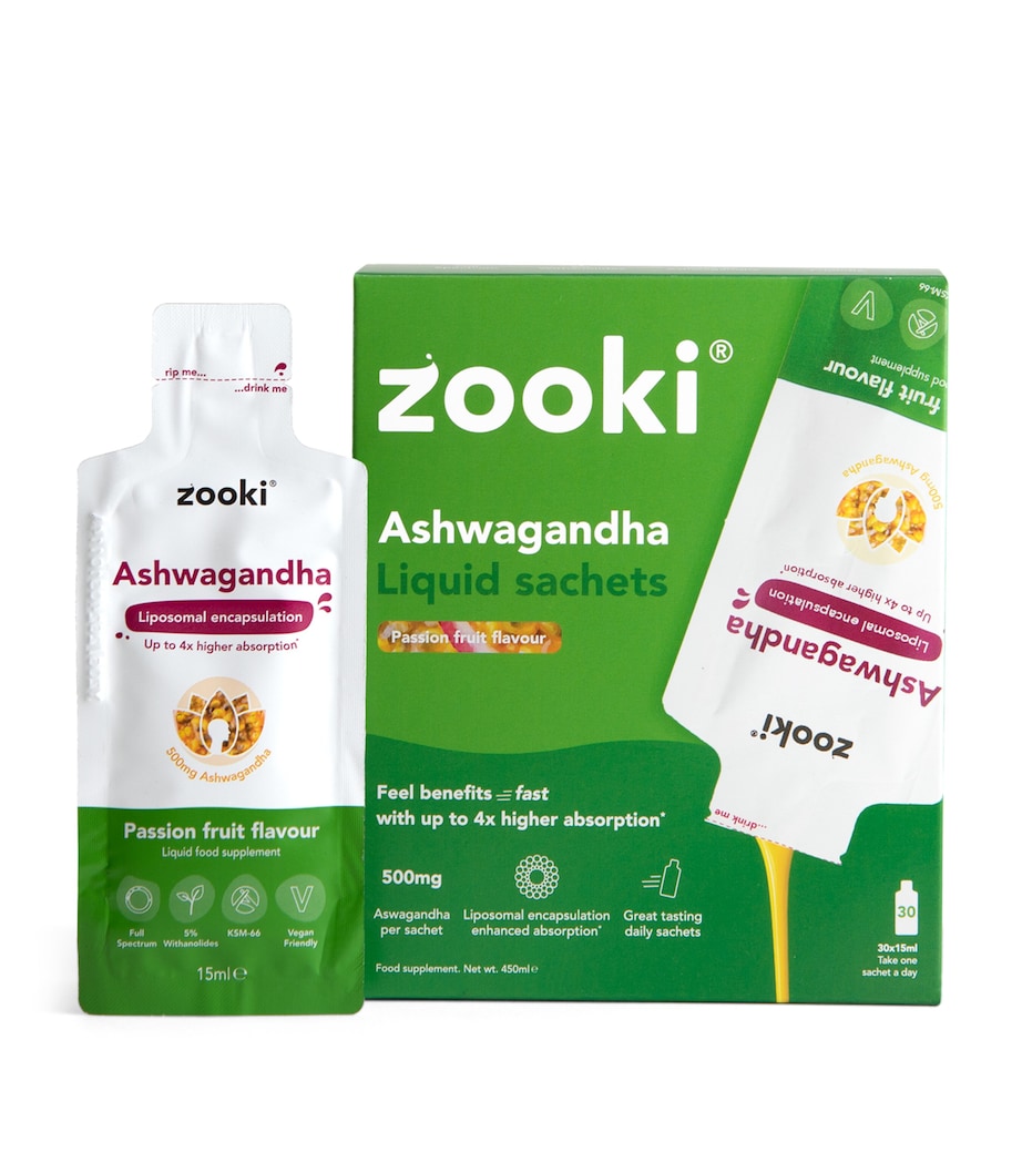 YourZooki Liposomal Ashwagandha 500mg Liquid Sachets (Pack of 30)