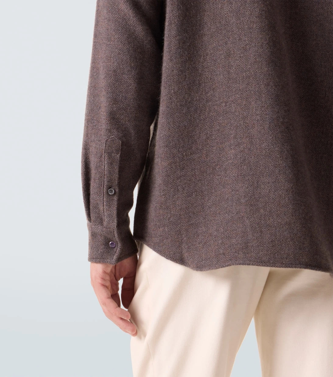 God's True Cashmere - Cashmere shirt with amethyst