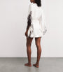 Carine Gilson Beige Silk Lace-Detail Short Robe