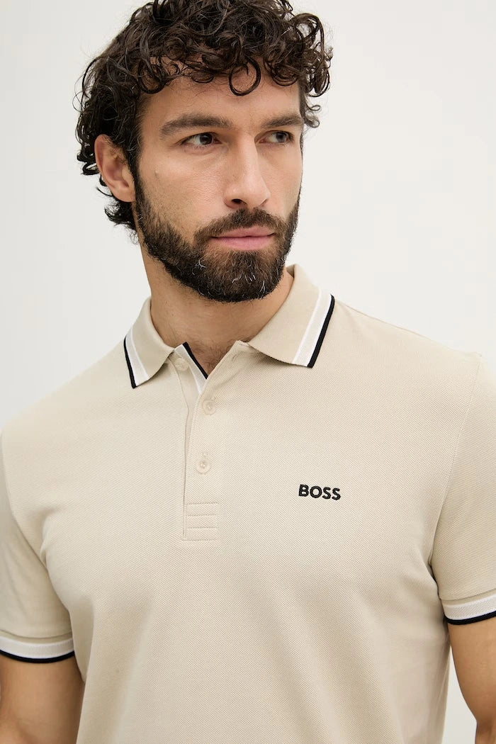 BOSS Green Pamuklu Yakalı Erkek Tişört Paddy