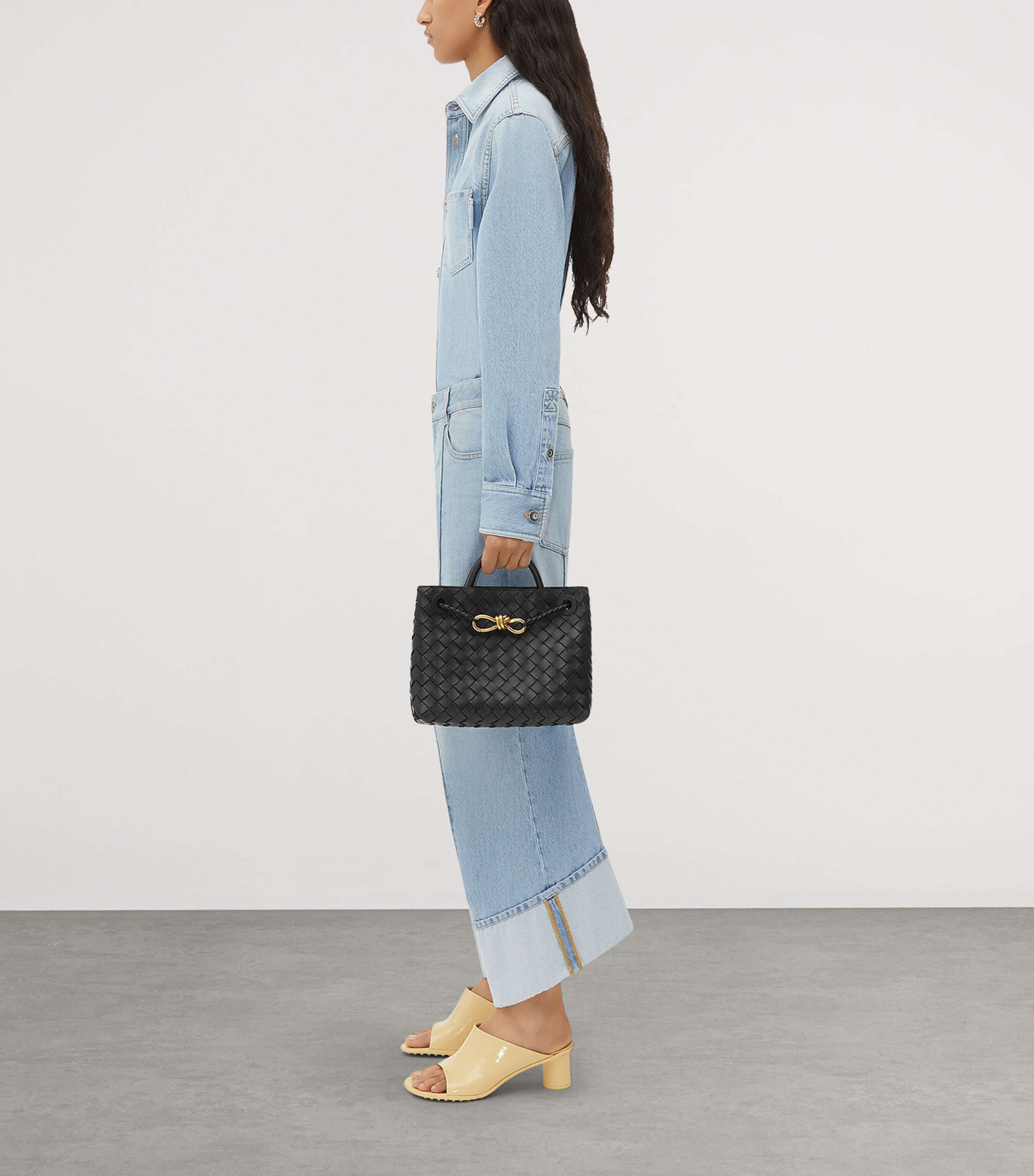 Small Leather Andiamo Top-Handle Bag BLACK-M BRASS-BLACK