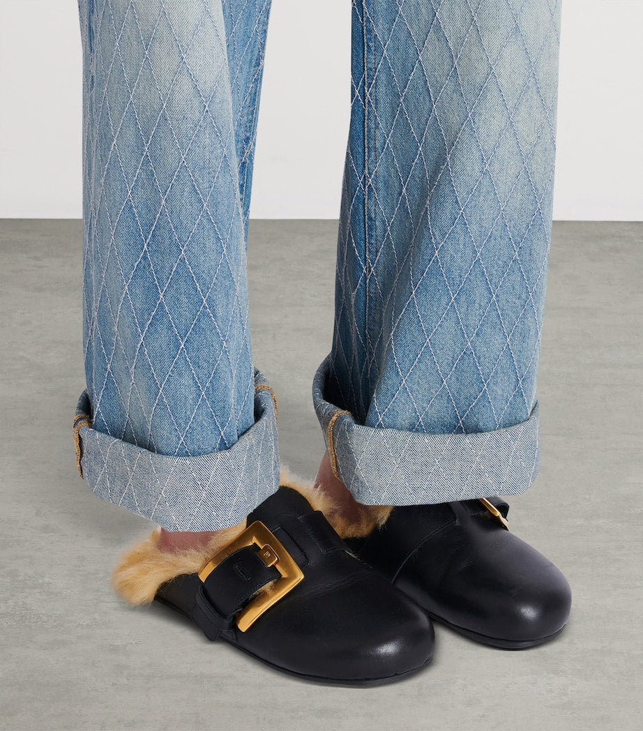 Black Leather Anthem Clogs