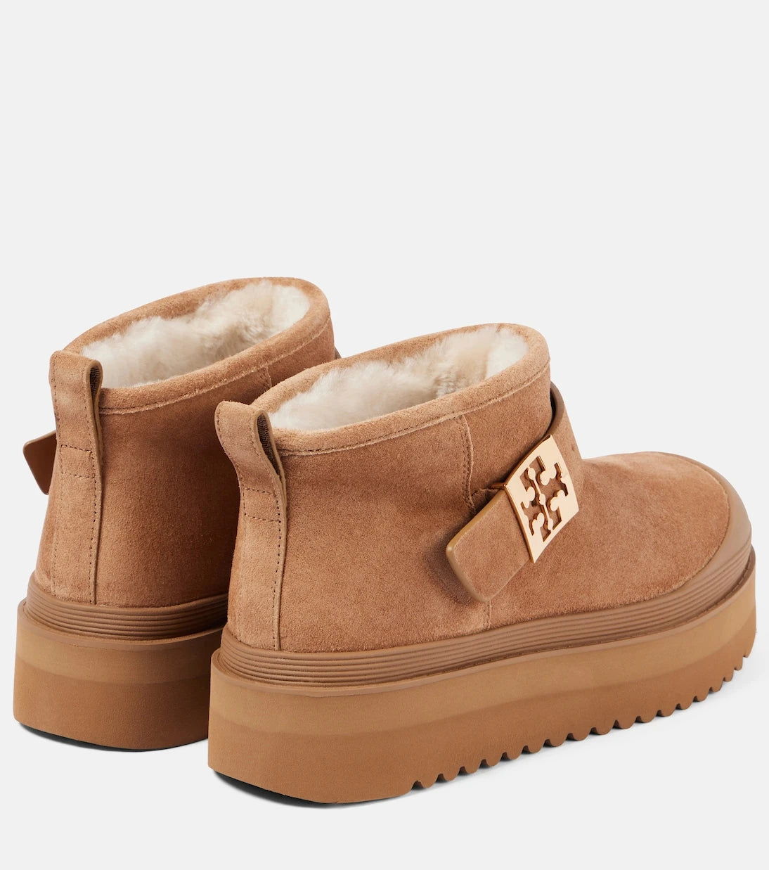 Tory Burch - Mellow shearling-lined suede platform ankle boots